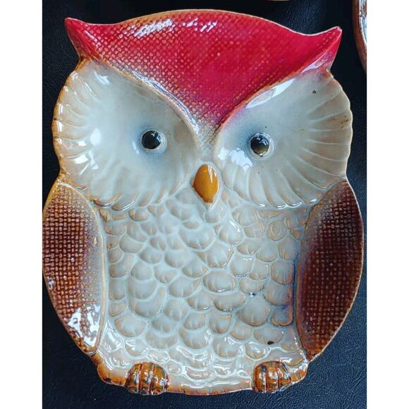Owl Plate Ceramic-8" Bird Trinket Dish/Serving Dish-Pre-Owned - Picture 2 of 12